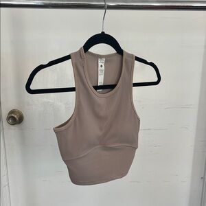 Ribbed Tan Sleeveless Top